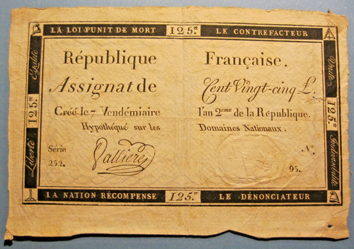 France bel assignat 125 - de,