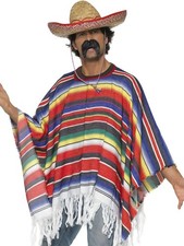 Smiffys Poncho, Multi-Coloured
