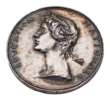 France Médaille en Argent 1935 en Argent - Graveur Corbin - Education Nationale