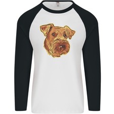 An Airedale Terrier Bingley Waterside Chien Mens L/S Baseball T-Shirt
