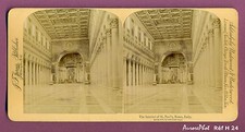VUE STÉRÉO ITALIE : ROME, INTÉRIEUR DE LA CATHÉDRALE ST PAUL, RELIGION -H24