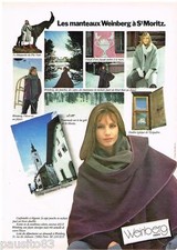 PUBLICITE ADVERTISING 085  1982  WEINBERG   les manteaux à SAINT MORITZ