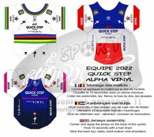 3 maillots stickers pour cyclistes miniatures Equipes 2022 Tour de france