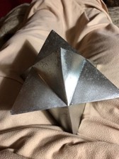 Home decor large Silver geometric shape 8 Point table top decor 7"x7"x7".