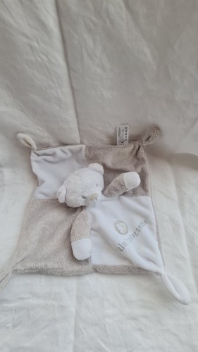 Doudou plat ours gris - , blanc