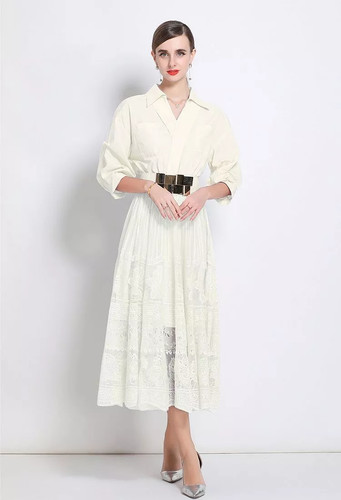 Robe chemise midi avec - chemise,