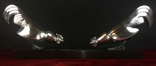 COCKFIGHT. SILVER PLATED SOLID