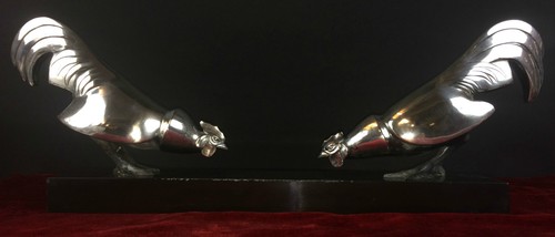 Cockfight silver plated - cockfight.,