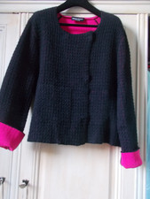 VESTE TAILLEUR SONIA RYKIEL NOIR ET FUSCHIA