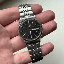Homme Vintage Seiko 5 Montre Automatique Jour Date 7009-3050 Bracelet 36mm À