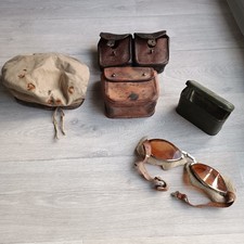 porte chargeur militaria ancien lunettes beret ancien collection ww1 ww2