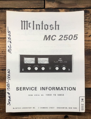 Mcintosh mc2505 2505 - mcintosh,