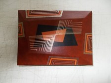 Boîte vide à cigares en bois recouverte de simili cuir marron, Seita vintage