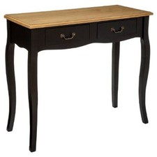 Console 2 Tiroirs Vintage "Chrysa" 86cm Noir