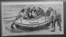 BOUEE SAUVETAGE NAUFRAGE PAQUEBOT AMERIQUE  gravure 1875 antique print