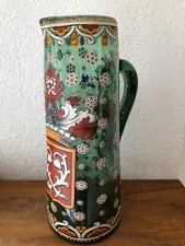 ❤️Belle ancienne carafe pichet broc  décor émaillé blason armoiries  vintage TBE