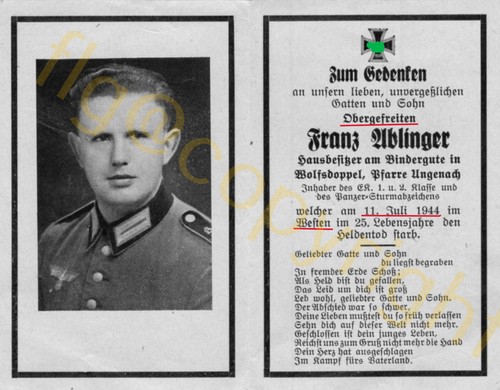 Sterbebild soldat allemand - sterbebild,