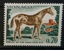 Monaco Timbre N°836 Cheval Pur Sang Anglais / NEUF**/1970