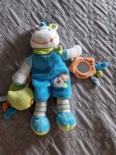 DOUDOU ZÉBRE ANE BLEU VERT OISEAU MIROIR NICOTOY