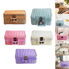 Accessoires de photographie de valise en osier de style rétro boîte de