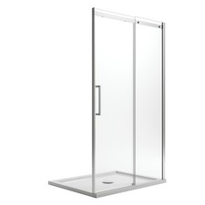 PORTE PAROI DOUCHE COULISSANTE 130CM VERRE 8 MM TRASPARENT ANTICALCAIRE DROITE