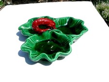 Plat compartiment ancien signé Vallauris Lunetta France en creux panier apéritif