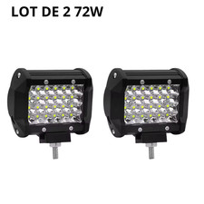 Lot de 2 Barres LED 72W Étanche IP67 Rampe Lumineuse Travail Voiture 4x4 Camion