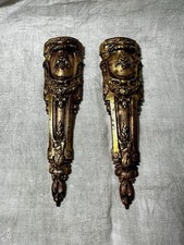 Ancienne paire décoration de meuble bronze style Louis XVI