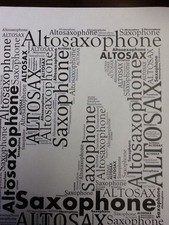 ALTO SAXOPHONE Cardstock Music Print to Frame 8 1/2 x 11 Marching Band Gift Art