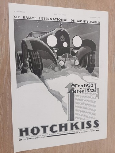 Publicité 1933 hotchkiss - publicité,