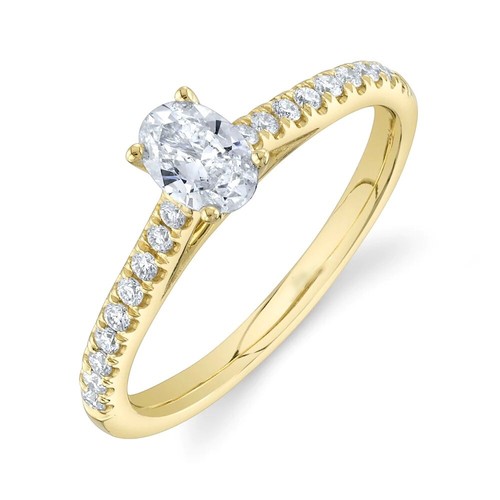 14k jaune coupe ovale - 14k,