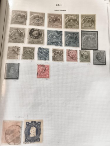 Lot anciens timbres chili xixe - anciens,