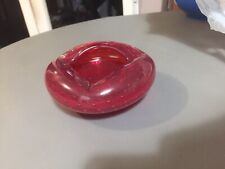 cendrier verre rouge ondulé bullé Murano Vintage Soufflé? Ashtray Vide Poche