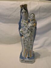 VIERGE A L'ENFANT TERRE CUITE EMAILLEE XIX D'ACCOUCHEE ST MARIE PARFAIT ETAT