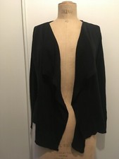 Gilet cardigan CACHE CACHE T1 Noir Acrylique nœud ajouré au dos