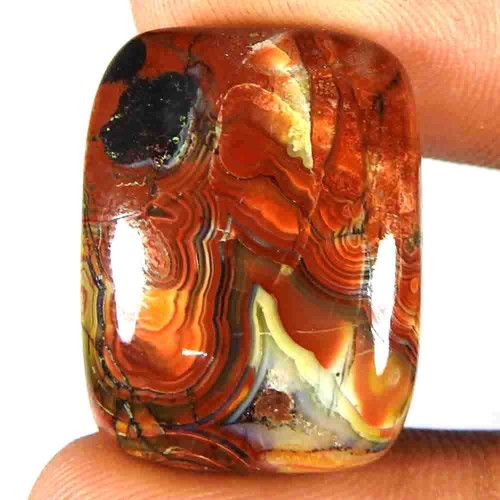 Cabochon coussin agate