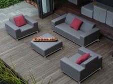 Luxe Designer Mobilier De Jardin Canapé Ensemble De Siège Gris Terrasse Salon