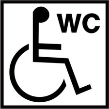 Information WC handicapé toilette chaise roulante handicap autocollant sticker l