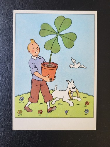 Tintin rare carte postale - tintin,