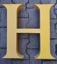 Ancienne Lettre H en Métal H. 45 cm Peinture Origine Vintage Enseigne Loft Déco