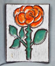 Tableau Image Plaque Rose, Bückeburg, Helge Pfaff, Signé, 1970, 15 X 11 Cm