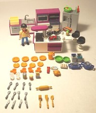 Cuisine Playmobil 5582 avec ilot central Nombreux Accessoirs