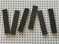 6 x LEGO Plat Black 2x10 Ref