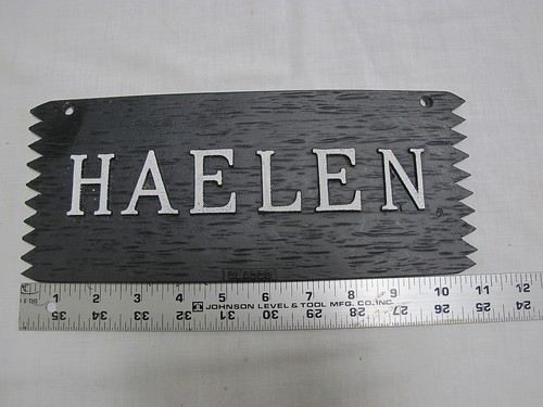 Haelen aluminum sign name - haelen,