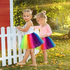  Fenical Kids Rainbow Tutu Jupe Costume Bébé Fille Jupe Ballet Mesh pour