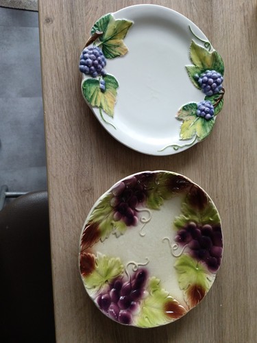 Barbotine lot assiettes - barbotine,