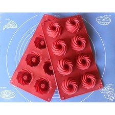 MSPF-033 - MOULE SILICONE 8 PETITS FOURS / MINI TORNADES 29 X 16 CM
