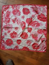 Foulard carré scarf Daniel hechter fleur coquelicot Flower Schal 