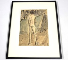 Vintage 1959 Antoon Winkel Rue À Chenard 18" Cadre Figuratif En Encre BD056