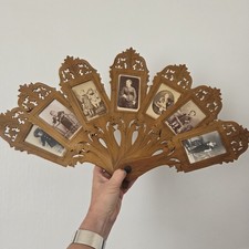 Grand Cadre Eventail Ancien Porte Photo en Olivier Napoléon III XIXè French